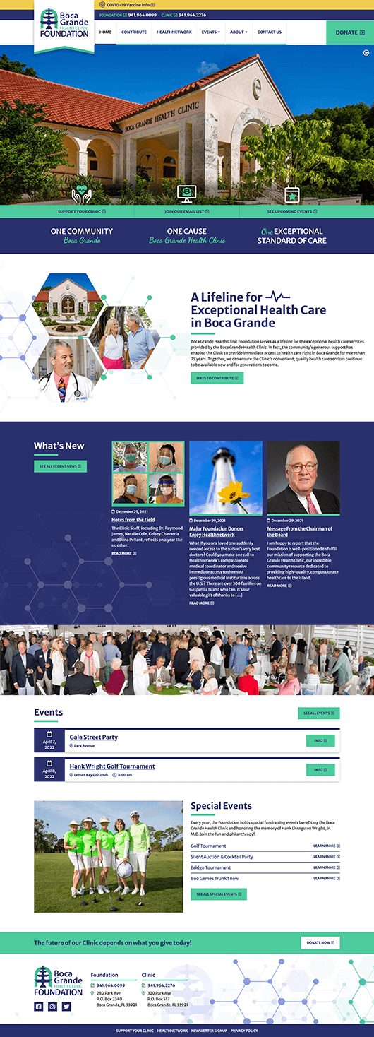 Boca Grande Health Clinic Foundation Website Design
