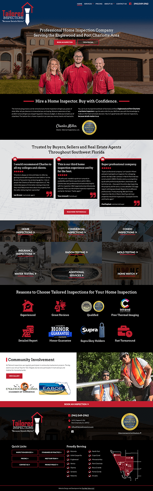 Tailored Inspection Website Design